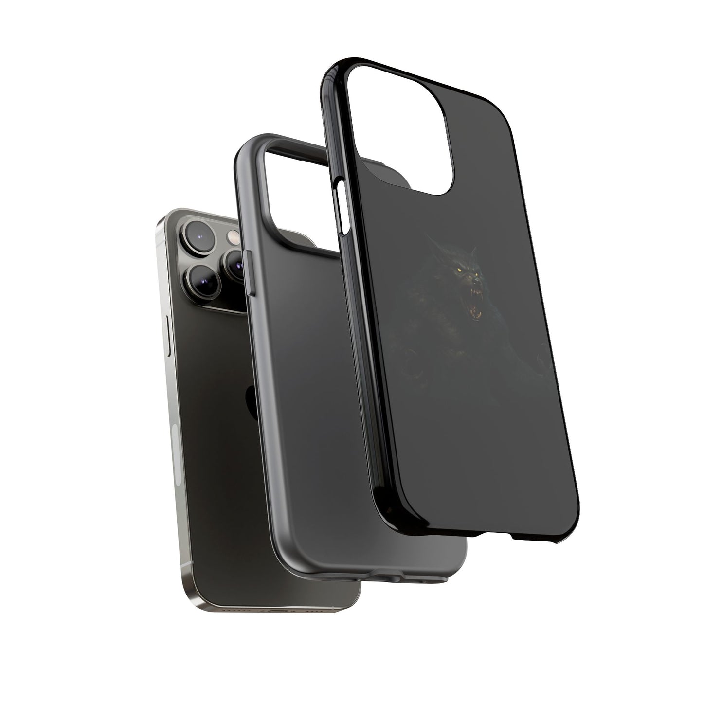 Werewolf Phone Case, Tough Cases, Black Panther Design, Gift for Animal Lovers, Phone Accessories, Fierce Phone Protection - TRV