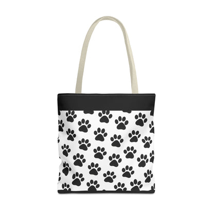 Paw Print Tote Bag, Dog Lover Gift, Shopping Tote, Eco-Friendly Bag, Pet Accessory, Animal Print Carryall - TRV