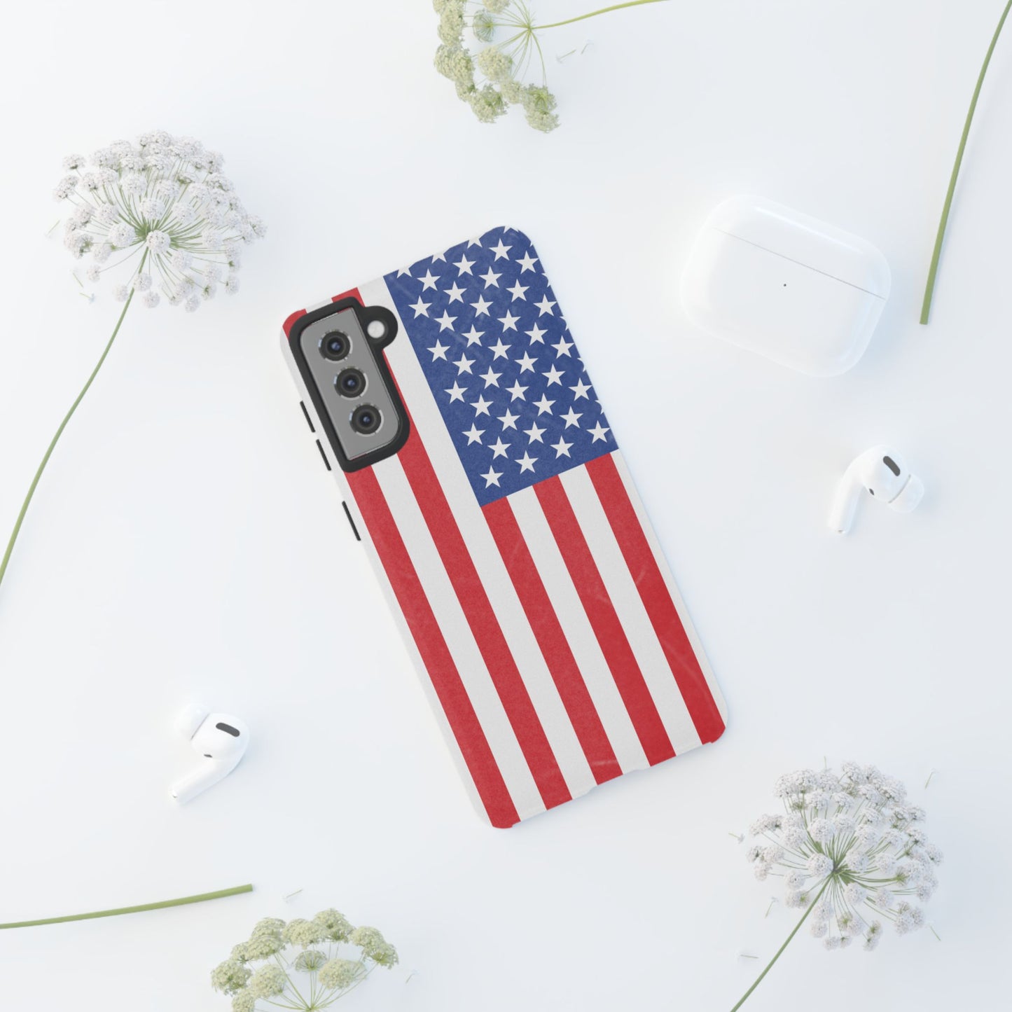 Patriotic Phone Case - Tough Cases for Veterans, USA Lovers, Independence Day, Memorial Day, Flag Design - TRV