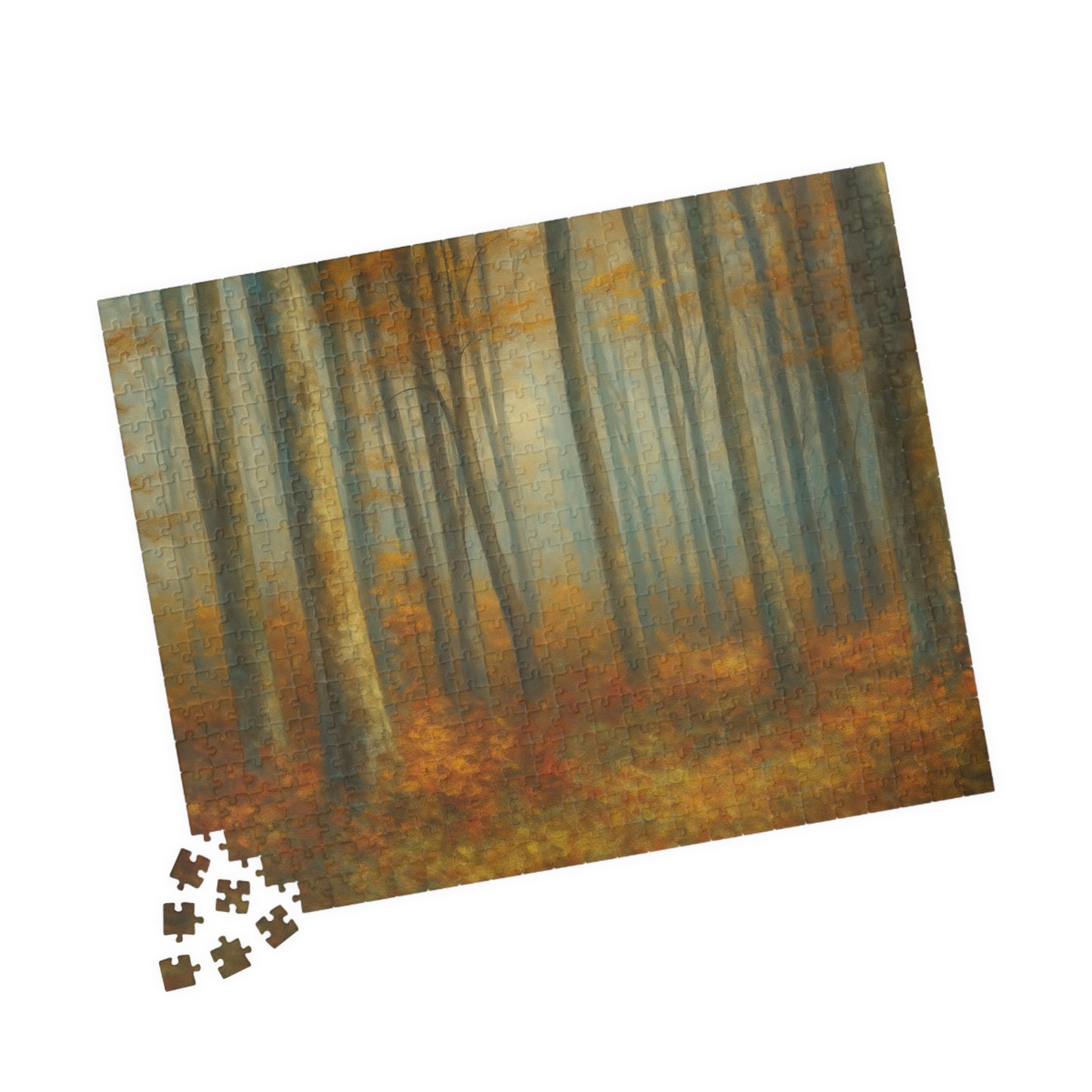 Misty Autumn Forest Puzzle | Woodland Trees Jigsaw - TRV