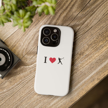 Baseball Love Phone Case, Tough Cases for Sports Lovers, i Heart Baseball Protection, Gift for Players, Cute Sports Case - TRV