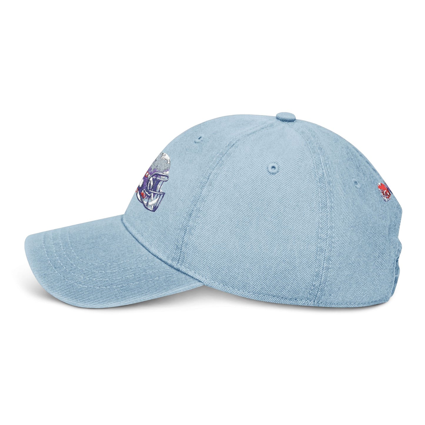 Football-Themed Denim Hat with Embroidery, Perfect Gift for Sports Lovers, Casual Wear, Game Day Accessories, Embroidered Cap