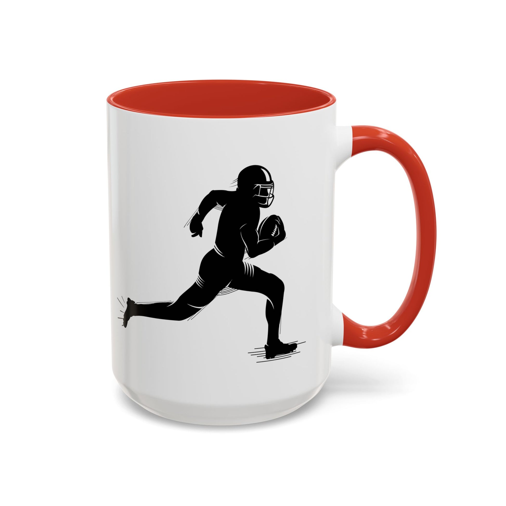 Football Player Themed Accent Coffee Mug, Sports Fan Gift, Unique Mug for Athletes, Coffee Lover, Game Day Essential - TRV