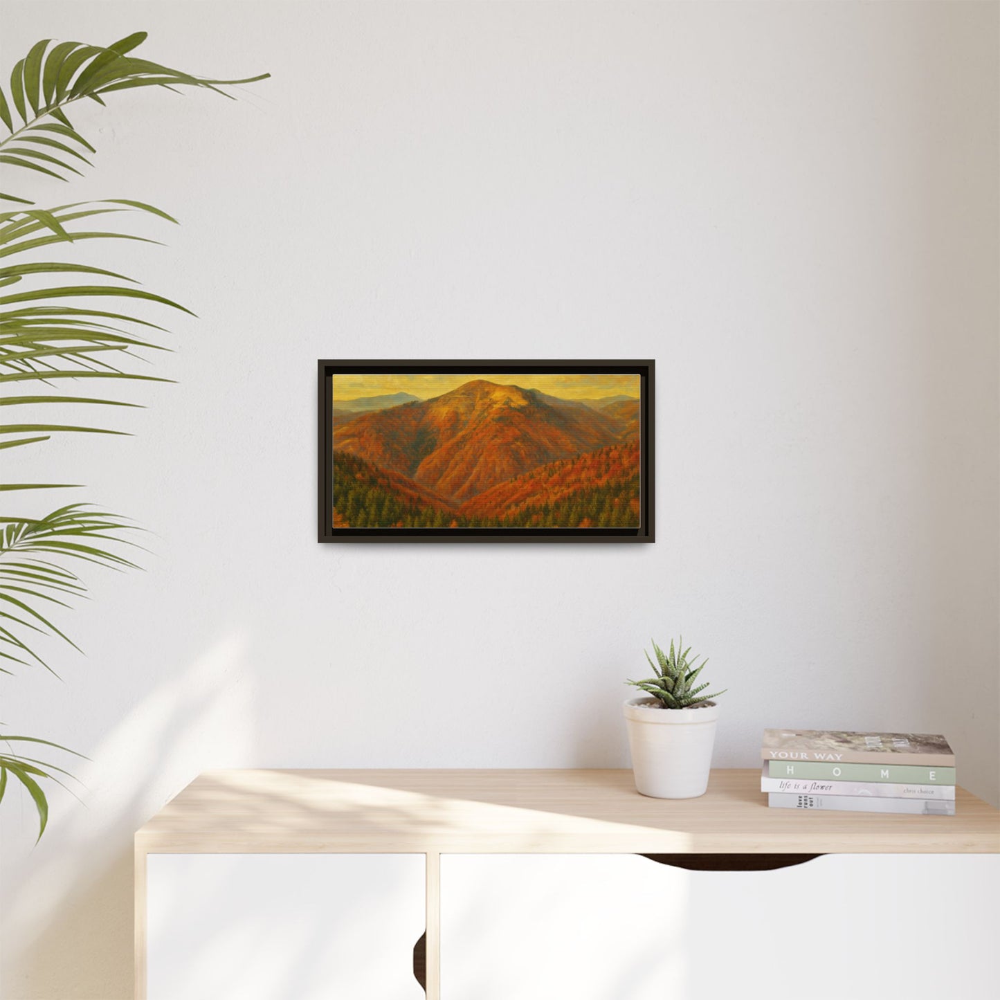 Autumn Landscape Wall Art, Cozy Home Decor, Nature Print, Framed Canvas, Fall Decorations, Gift Idea for Art Lovers - TRV