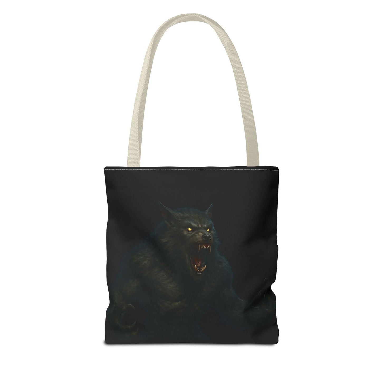 Fierce Werewolf Tote Bag, Halloween Accessories, Dark Art Tote, Animal Lover Gift, Geeky Shopping Bag - TRV