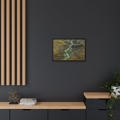 Van Gogh Style Framed Matte Canvas Art Print - Nature-Inspired Wall Decor, Abstract Waterfall Artwork, Home Office Decoration - TRV