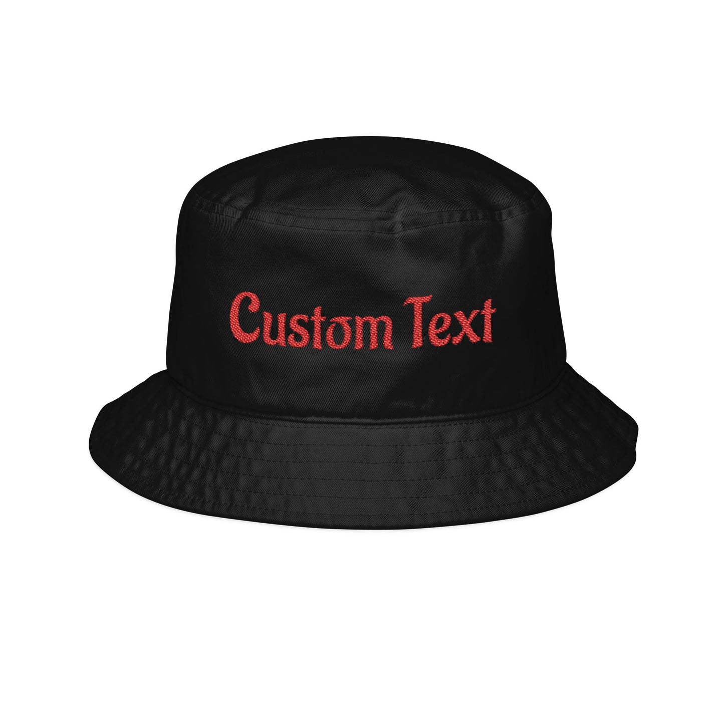 Embroidered Custom Text Bucket Hat — Personalized Chic Sun Hat