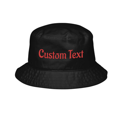 Embroidered Custom Text Bucket Hat — Personalized Chic Sun Hat