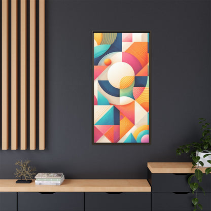 Colorful Geometric Abstract Art Matte Canvas Framed