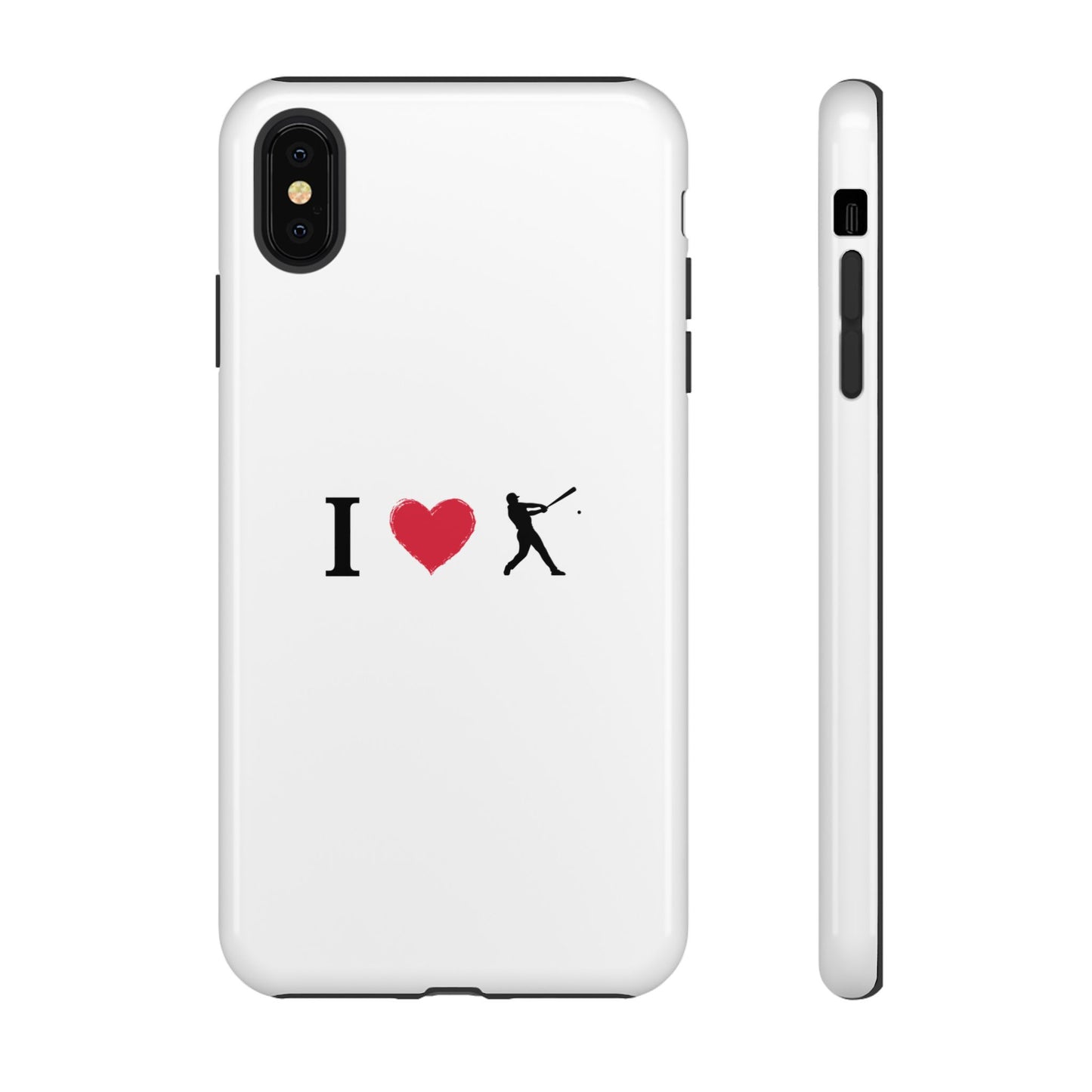 Baseball Love Phone Case, Tough Cases for Sports Lovers, i Heart Baseball Protection, Gift for Players, Cute Sports Case - TRV