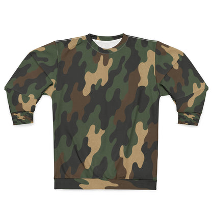 Stylish Camo Unisex Sweatshirt, Cozy Sweatshirt, Trendy Apparel for Outdoor Lovers, Perfect Gift for Adventurers, Versatile Casual Wear - TRV