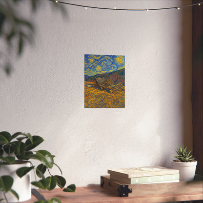 Matte Vertical Posters of Starry Night - Art Print for Home Decor, Wall Art, Gift for Art Lovers, Bacground for Celebrations - TRV