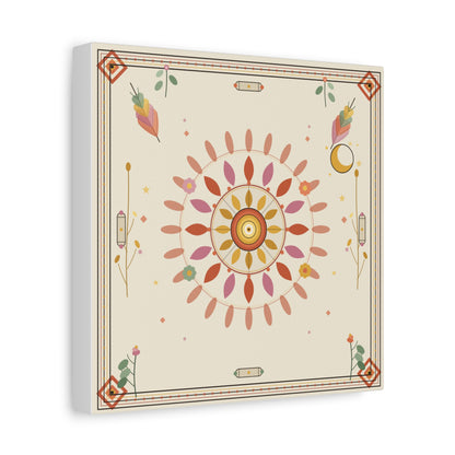 Boho Sun Mandala Matte Canvas