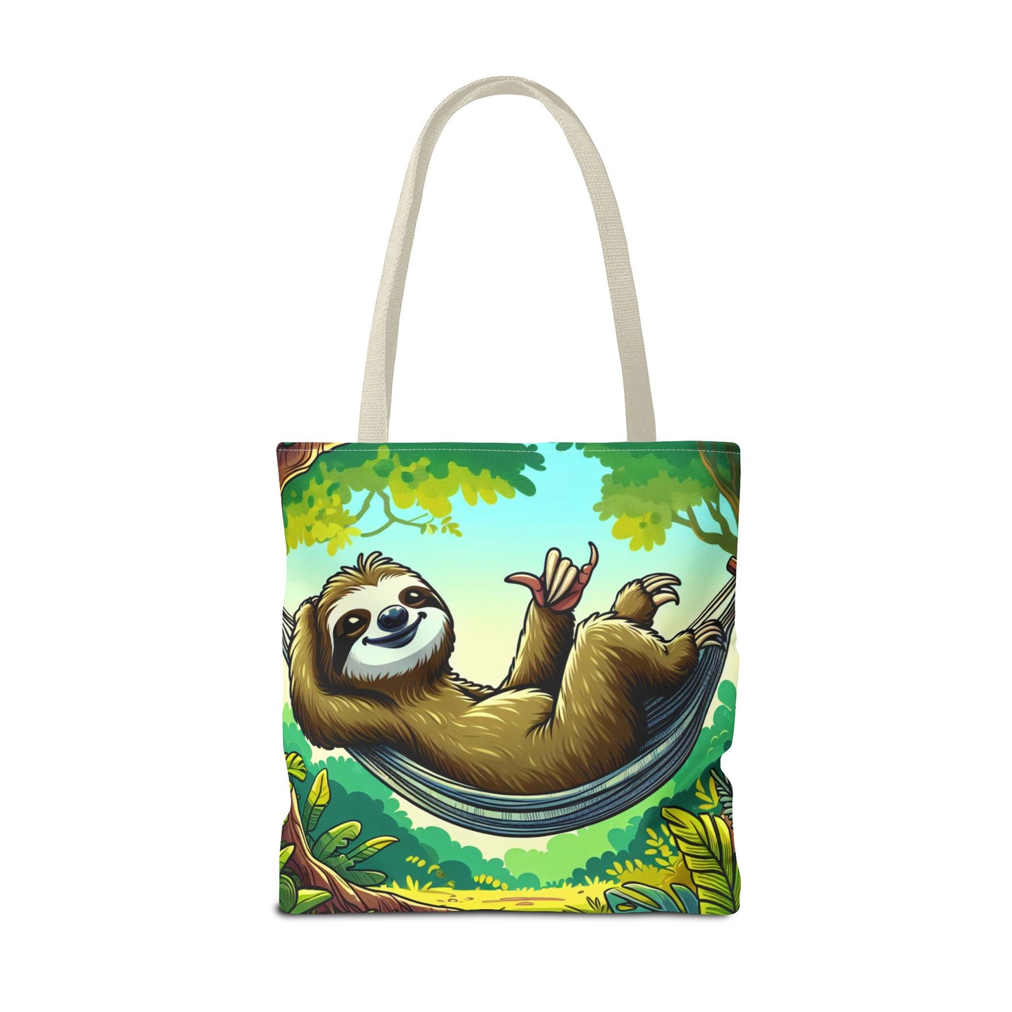Relaxed Sloth Tote Bag, Cute Eco-Friendly Bag, Gift for Animal Lovers, Beach Bag, Reusable Shopping Tote - TRV