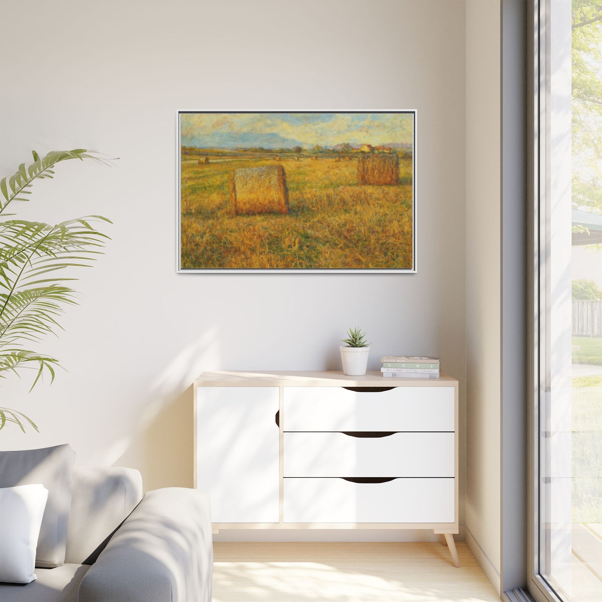 Framed Matte Canvas Wall Art - Rustic Farm Landscape, Country Decor, Home Gallery, Gift for Nature Lovers, Housewarming Decor - TRV