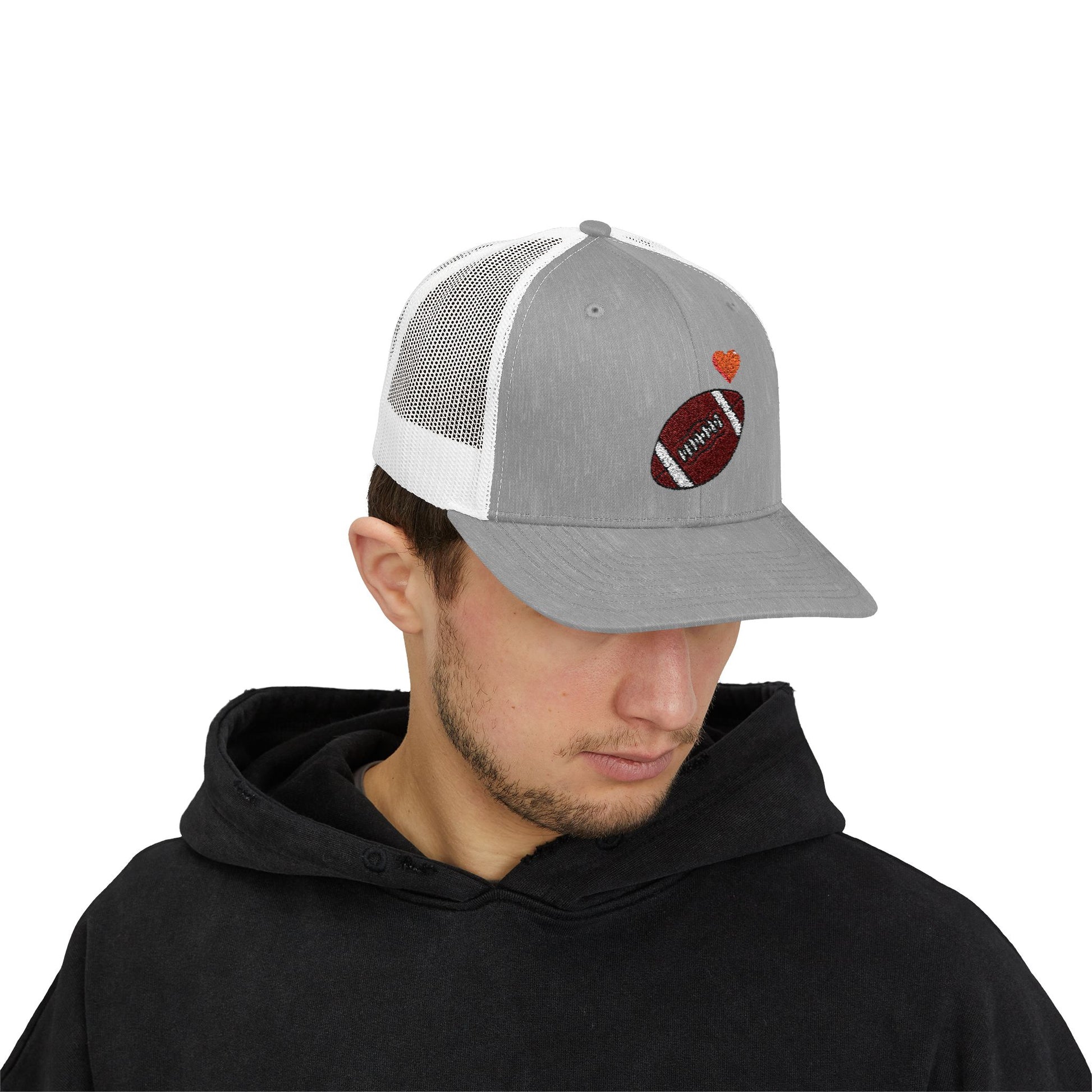 Football Love Snapback Trucker Cap, Sports Hat, Gift for Sports Fans, Casual Wear, Outdoor Activities - TRV