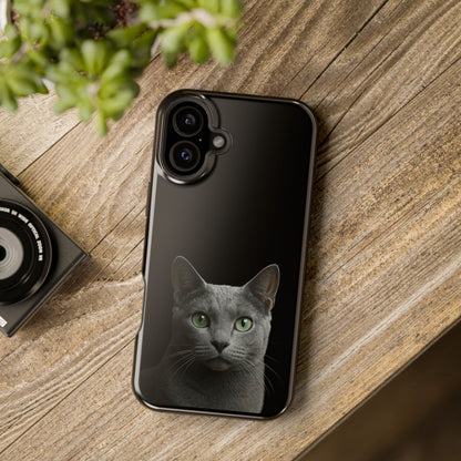 Russian Blue Cat Phone Case — Magnetic Impact-Resistant iPhone Cover