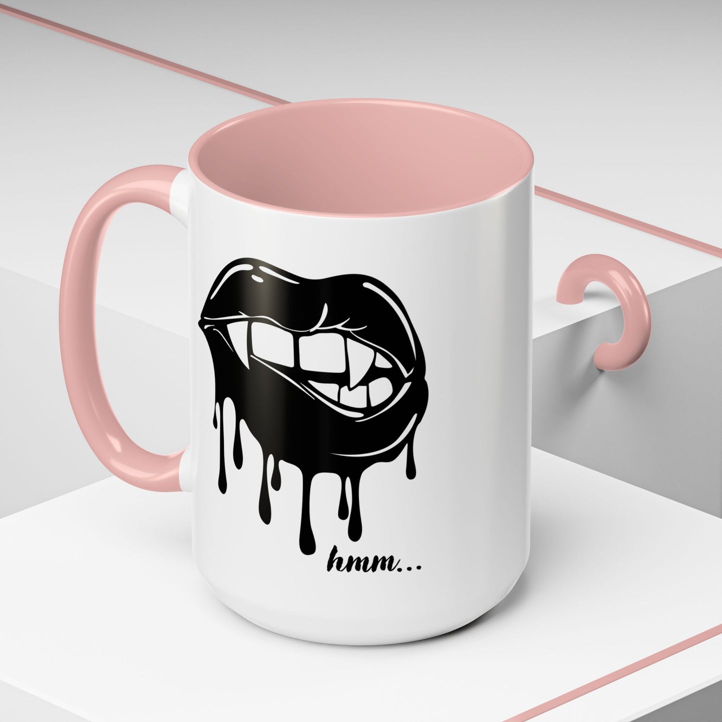 Dripping Lip Coffee Mug – "hmm..." Accent Ceramic Mug (11/15oz)