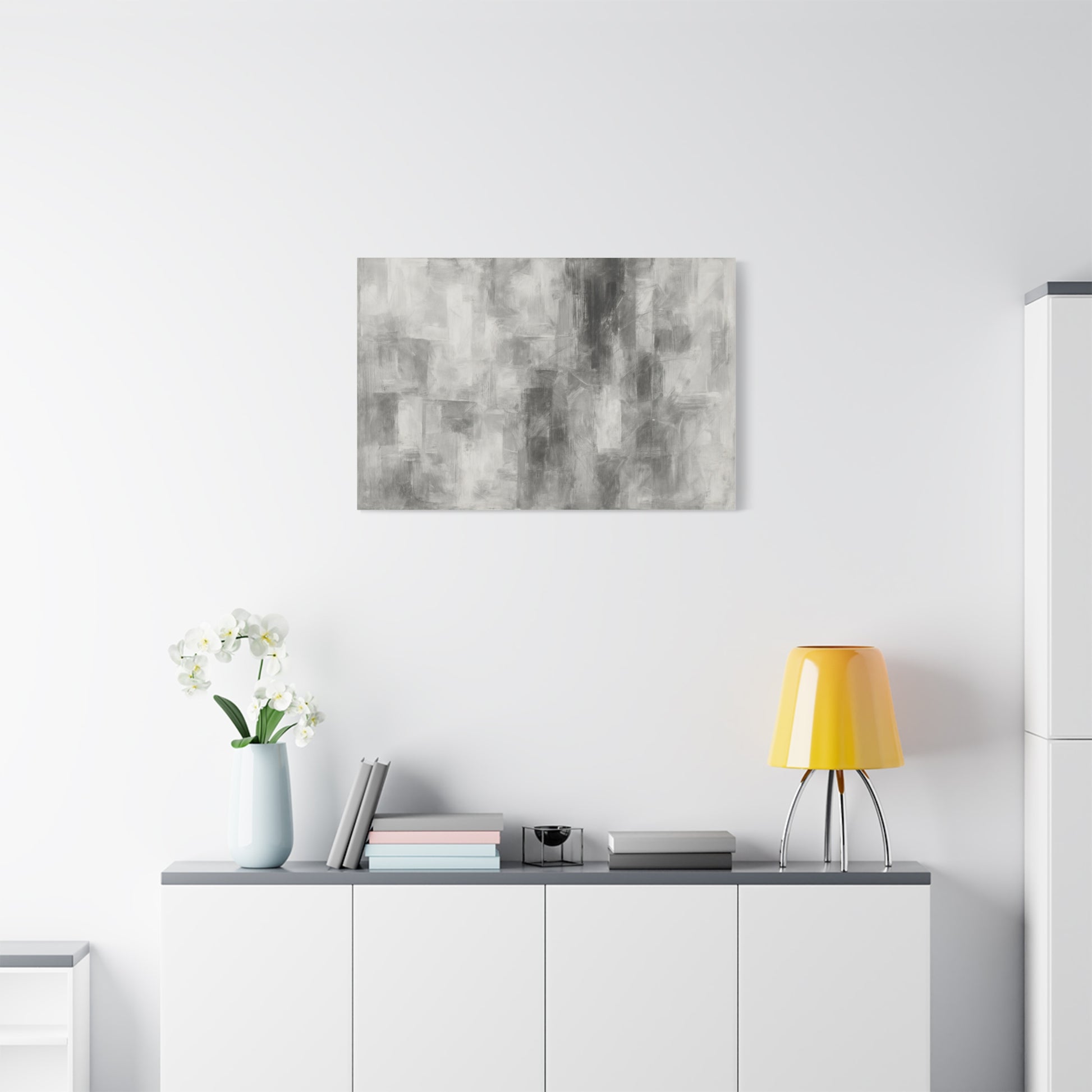 Abstract Grey Canvas Wall Art, Modern Home Decor, Minimalist Artwork, Living Room Accent, Contemporary Art Piece - TRV