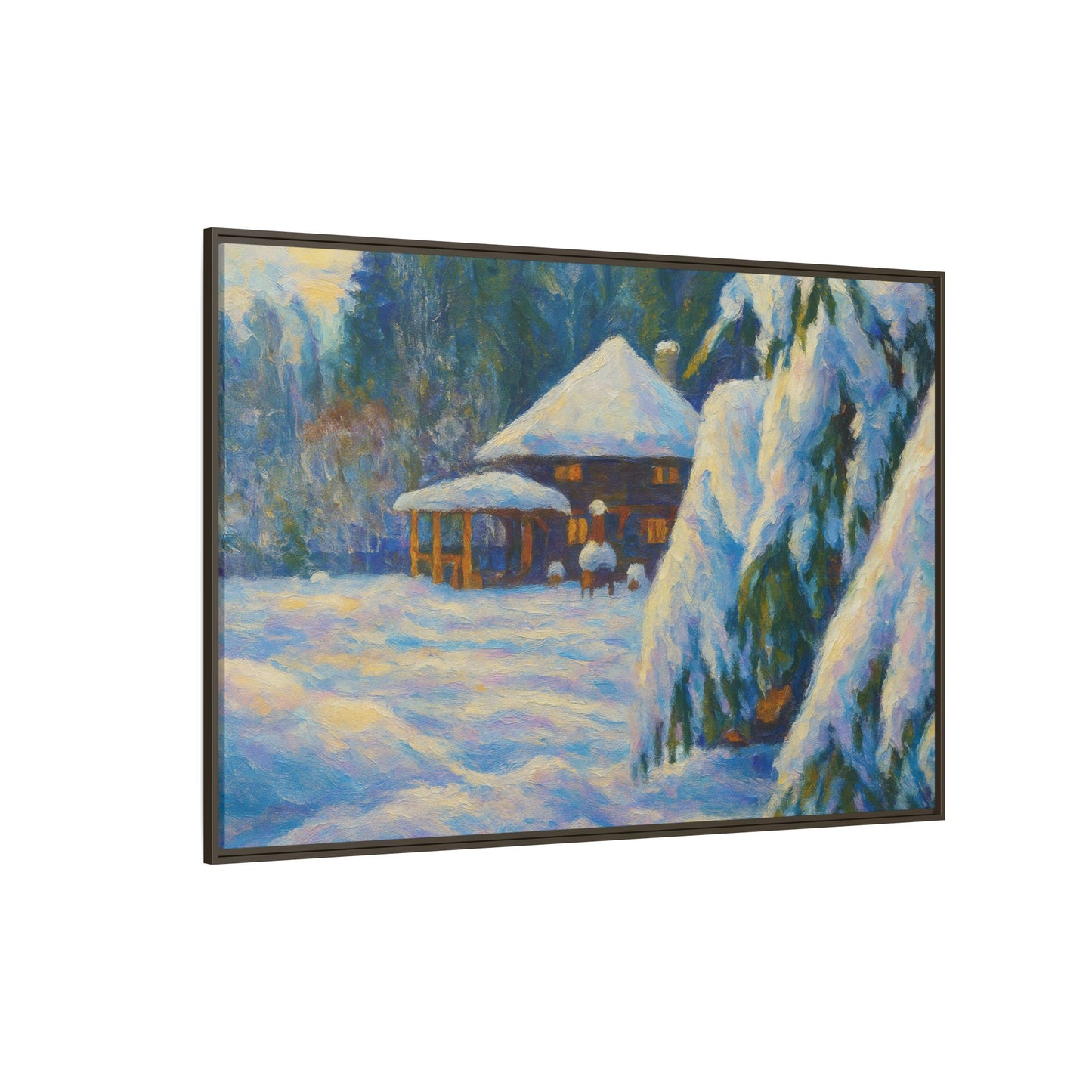 Canvas Art, Winter Scene Home Decor, Seasonal Gift for Art Lovers, Holidays Wall Art, Framed Painting, Matte Print - TRV