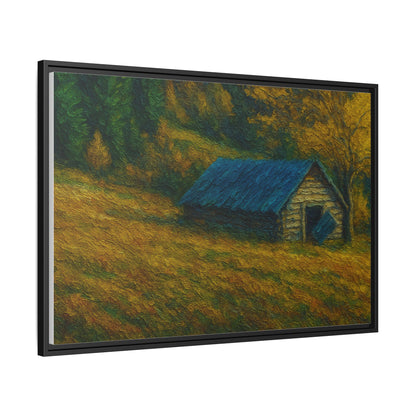 Framed Matte Canvas Print, Rustic Artwork, Farmhouse Decor, Nature Wall Art, Gift for Home, Autumn Decor, Landscape Painting