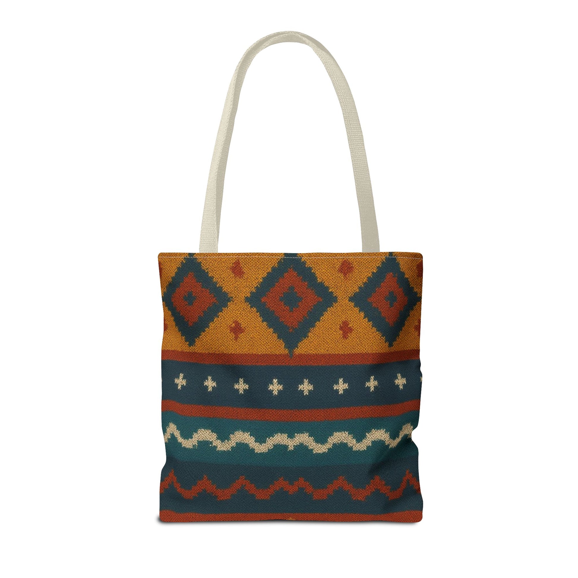 Southwestern Diamond Pattern Tote Bag | Aztec Tribal Geometric Print - TRV