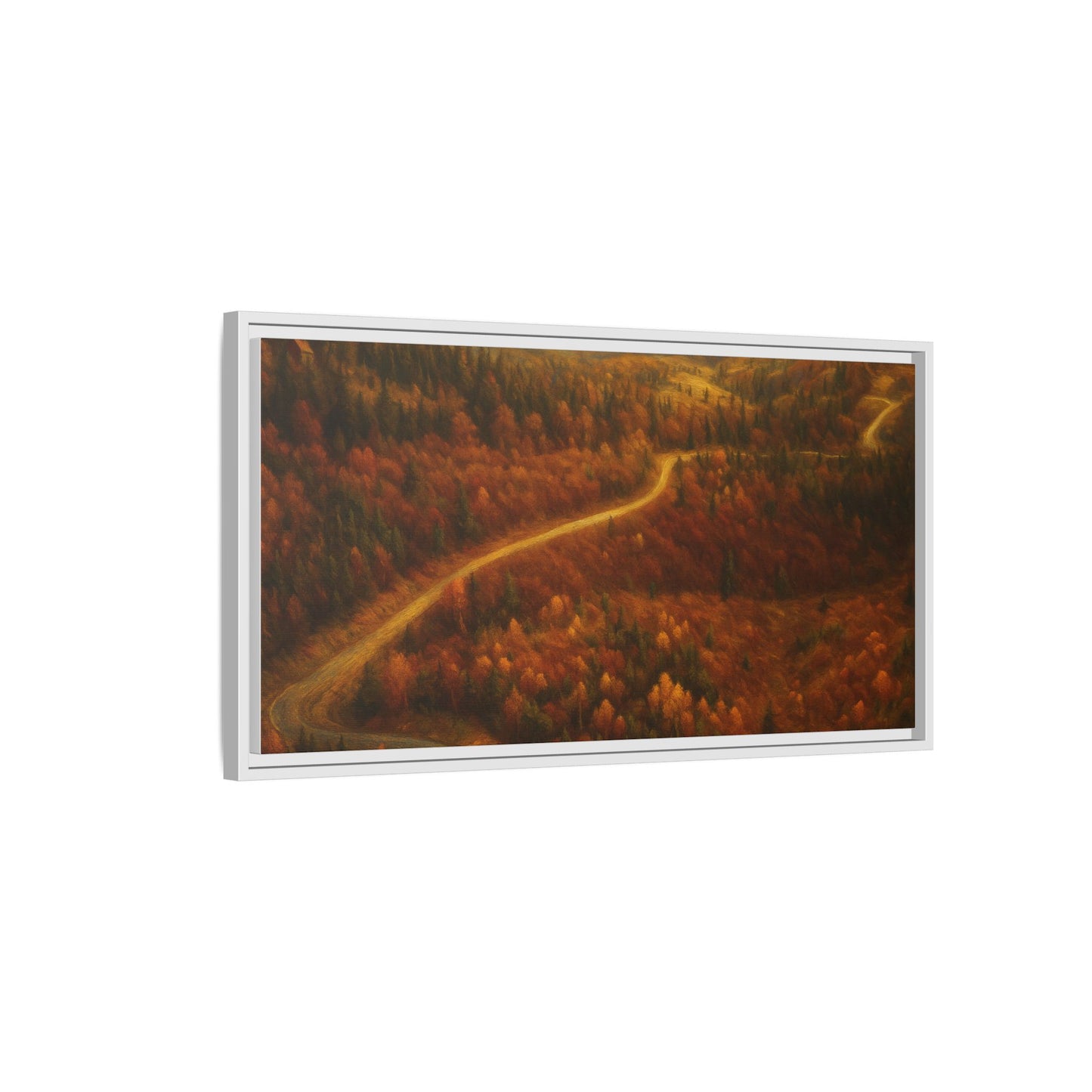 Autumn Landscape Framed Canvas Art, Cozy Home Decor, Warm Fall Vibes, Gift for Nature Lovers, Perfect for Thanksgiving - TRV