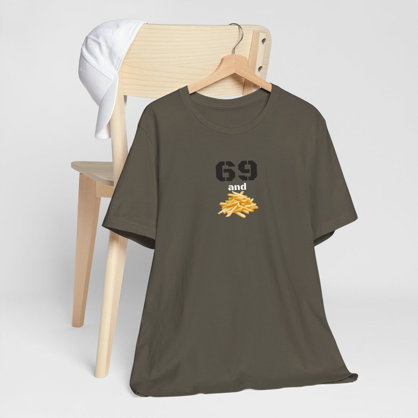 Funny 69 And French Fries Graphic Tee, Casual Humor Shirt, Cute Gift, Stylish Graphic Top, Unisex Quirky T-Shirt, Everyday Wear