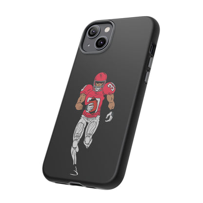 Football Player Tough Phone Case – Protective Black Sports iPhone Case