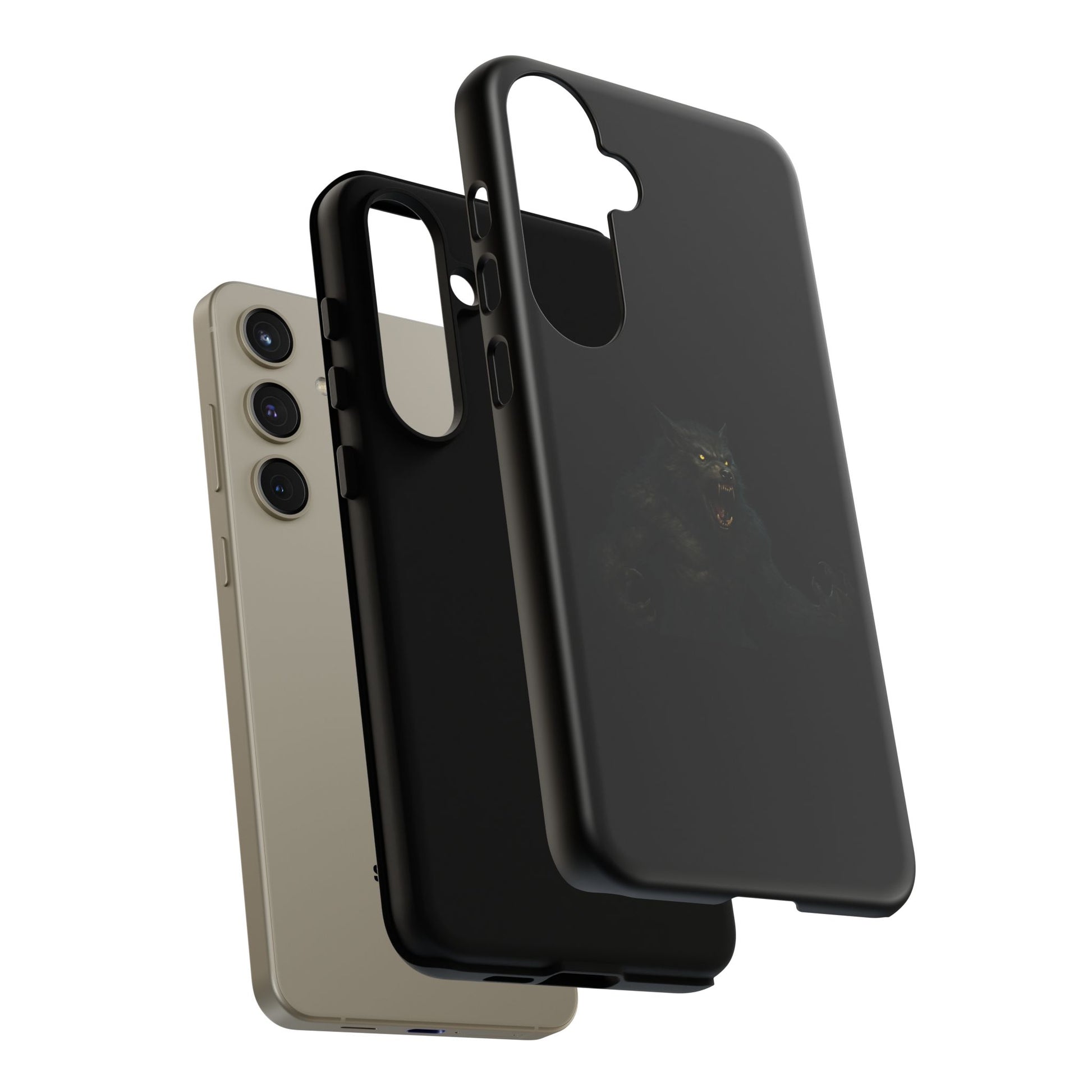 Werewolf Phone Case, Tough Cases, Black Panther Design, Gift for Animal Lovers, Phone Accessories, Fierce Phone Protection - TRV