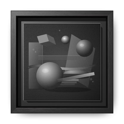 Monochrome Geometric Spheres Canvas Framed Wall Art | Matte Print