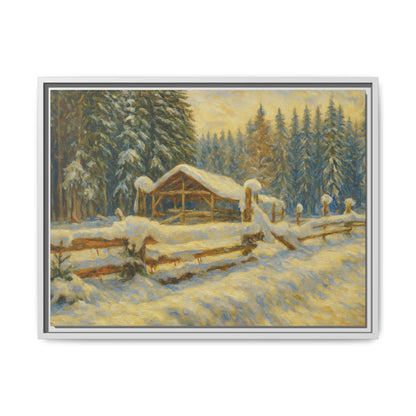 Winter Landscape Framed Canvas Art | Cozy Home Decor | Wall Art for Living Room, Bedroom, Holiday Gift, Rustic Vibes, Art Print - TRV