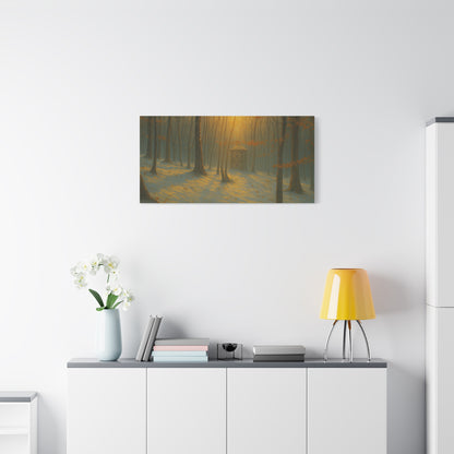 Matte Canvas Wall Art, Scenic Nature Print, Calm Forest Decor, Cozy Home Aesthetic, Autumn Landscape, Gift for Nature Lovers - TRV