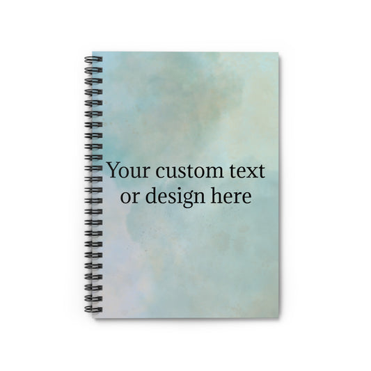 Custom Text Watercolor Cover Spiral Notebook | Ruled Journal - TRV