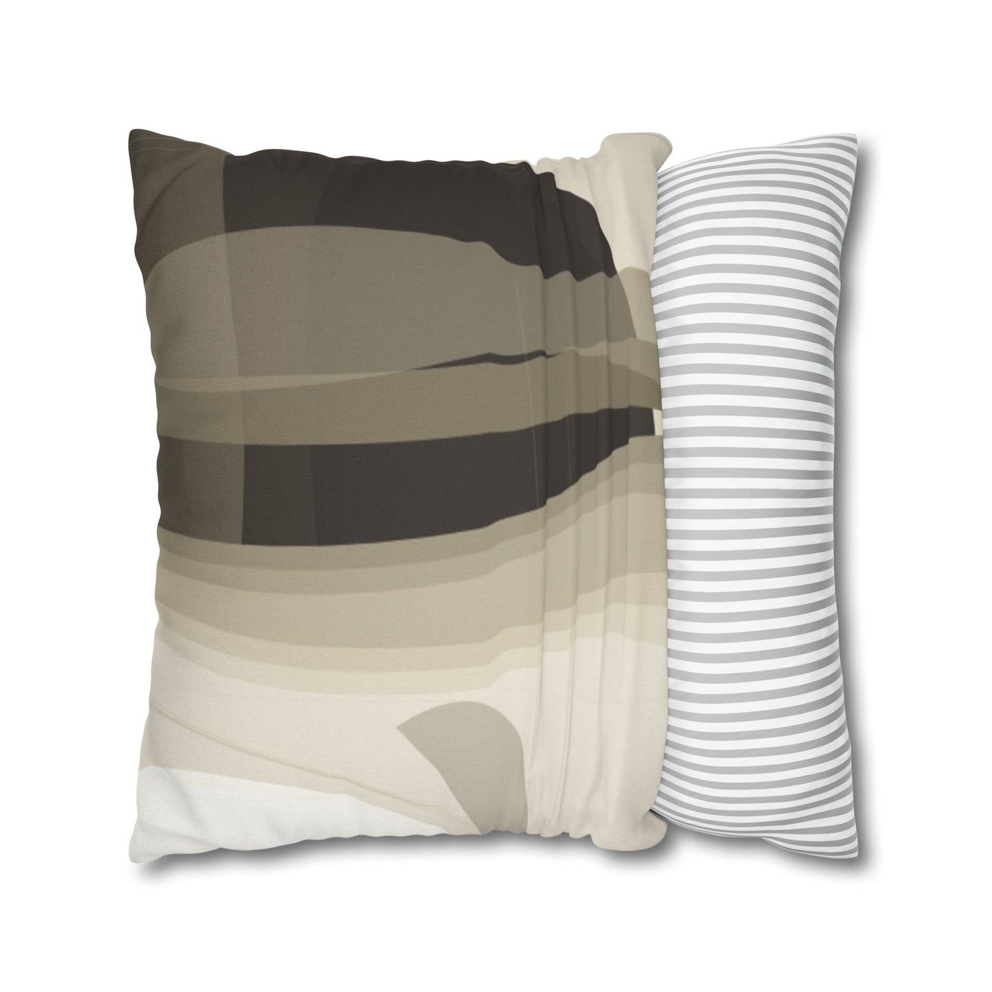 Abstract Neutral Leaf Artwork Pillowcase | Square Pillowcase