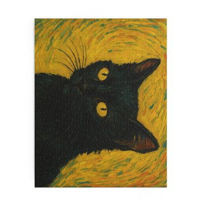 Black Cat Portrait Puzzle | Custom Photo Puzzle 120-500 Piece - TRV