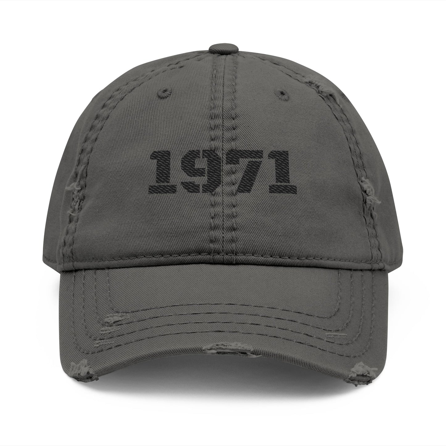 Distressed Embroidered Dad Hat, Vintage Wear, Casual Style, Gift for Dads, 1971 Cap, Father's Day Hat - TRV