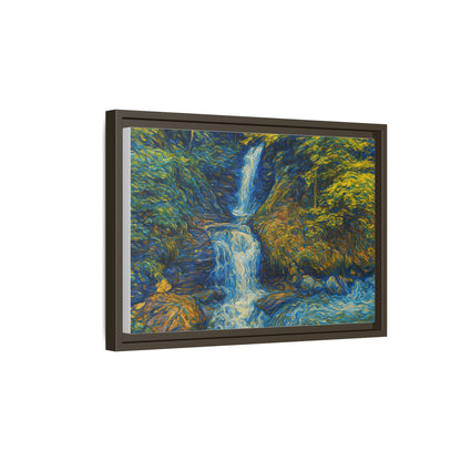 Framed Canvas Art, Majestic Van Gogh Style Waterfall Landscape Wall Decor, Nature Lover Gift, Home Office Artwork, Living Room Decoration - TRV