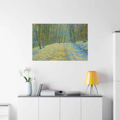 Wall Art Print, Winter Landscape Canvas Home Decor, Gift for Nature Lovers, Seasonal Artwork, Cozy Housewarming Decoration - TRV