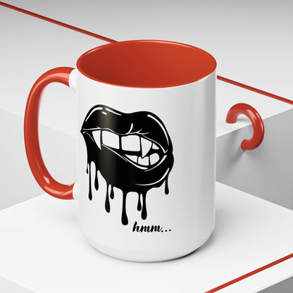 Dripping Lip Coffee Mug – "hmm..." Accent Ceramic Mug (11/15oz)
