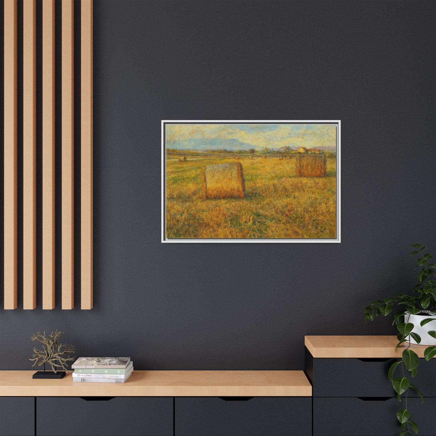 Framed Matte Canvas Wall Art - Rustic Farm Landscape, Country Decor, Home Gallery, Gift for Nature Lovers, Housewarming Decor - TRV