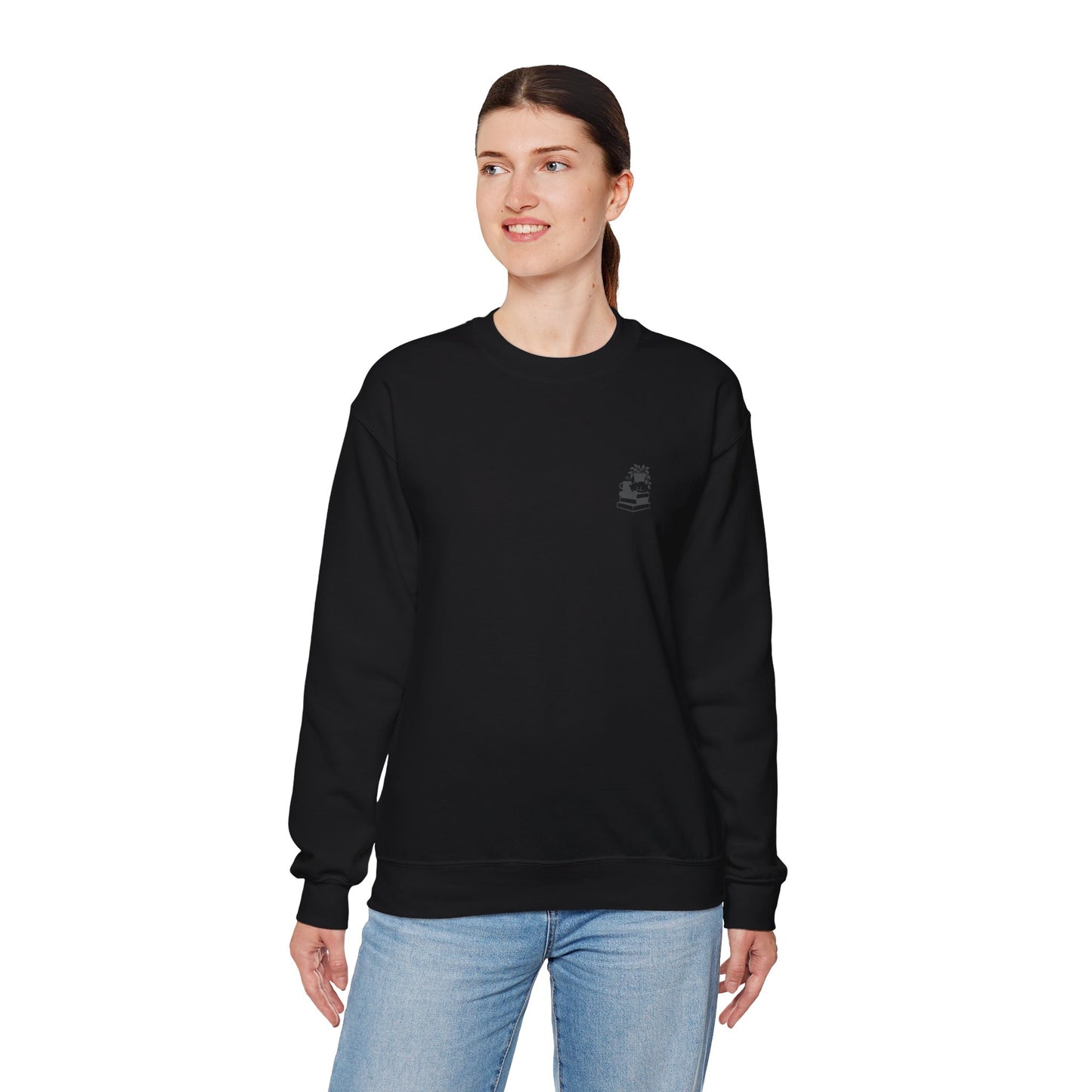 Stack of Books with Mug and Plant Sweatshirt | Cozy Reading Crewneck