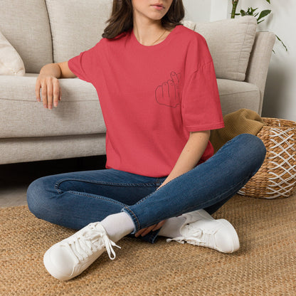 Trendy Unisex Softstyle T-Shirt with Love Hand Gesture Design