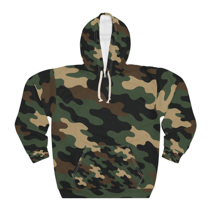 Camo Print Unisex Pullover Hoodie - Stylish, Comfortable, Perfect for Outdoor Adventures, Gifts for Him and Her, Casual Wear, All-Season - TRV