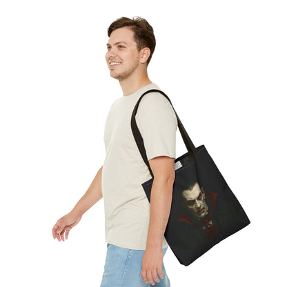 Vampire Haunted Tote Bag, Spooky Shopping Bag, Halloween Accessory, Gothic Style Handbag, Perfect for Halloween Parties, Unisex Tote - TRV