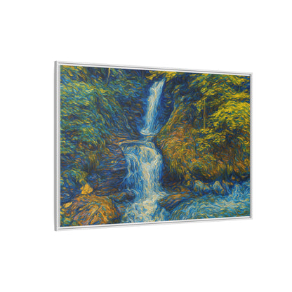 Framed Canvas Art, Majestic Van Gogh Style Waterfall Landscape Wall Decor, Nature Lover Gift, Home Office Artwork, Living Room Decoration - TRV