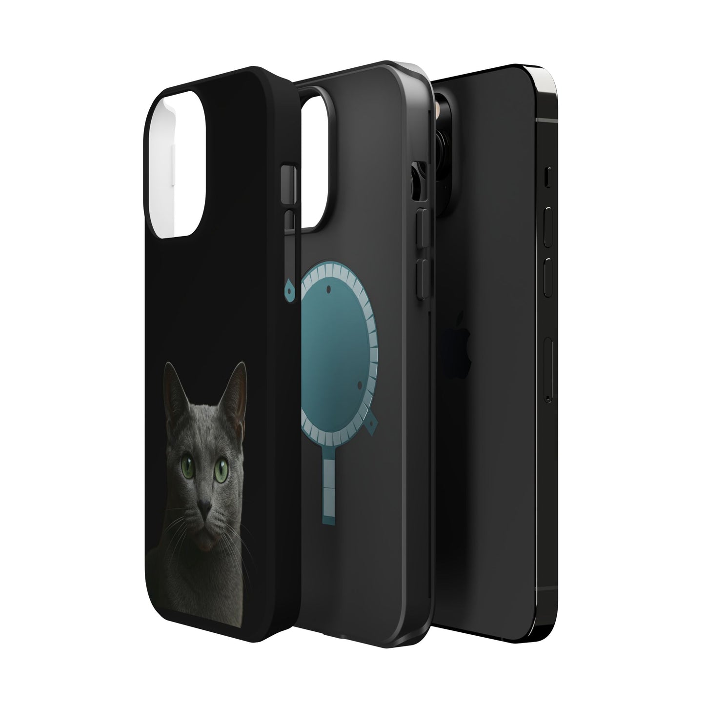 Russian Blue Cat Phone Case — Magnetic Impact-Resistant iPhone Cover