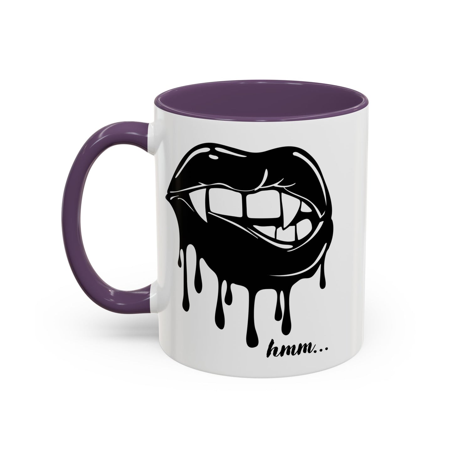 Dripping Lip Coffee Mug – "hmm..." Accent Ceramic Mug (11/15oz)