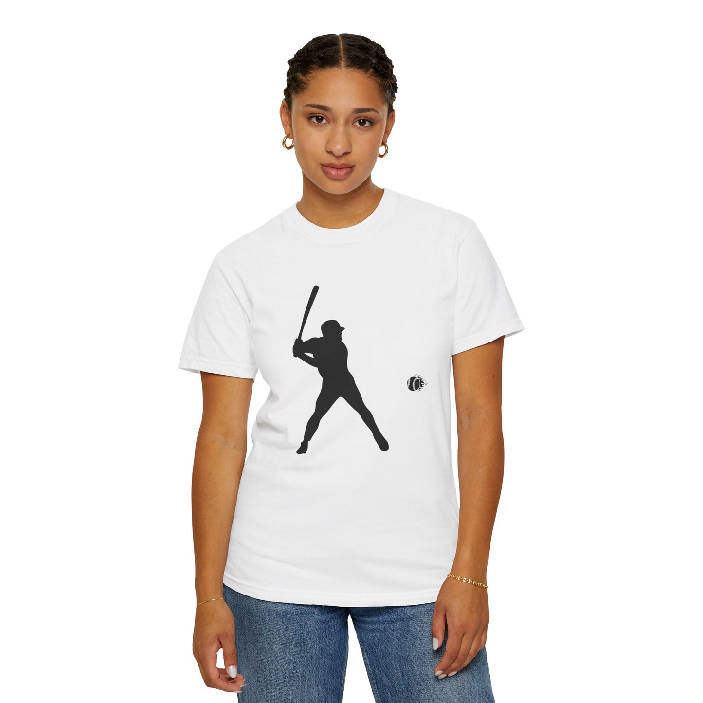 Unisex Baseball Silhouette Tee, Casual Wear, Sports Fan Apparel, Gift for Athletes, Summer Outing Outfit, Soft Cotton Shirt
