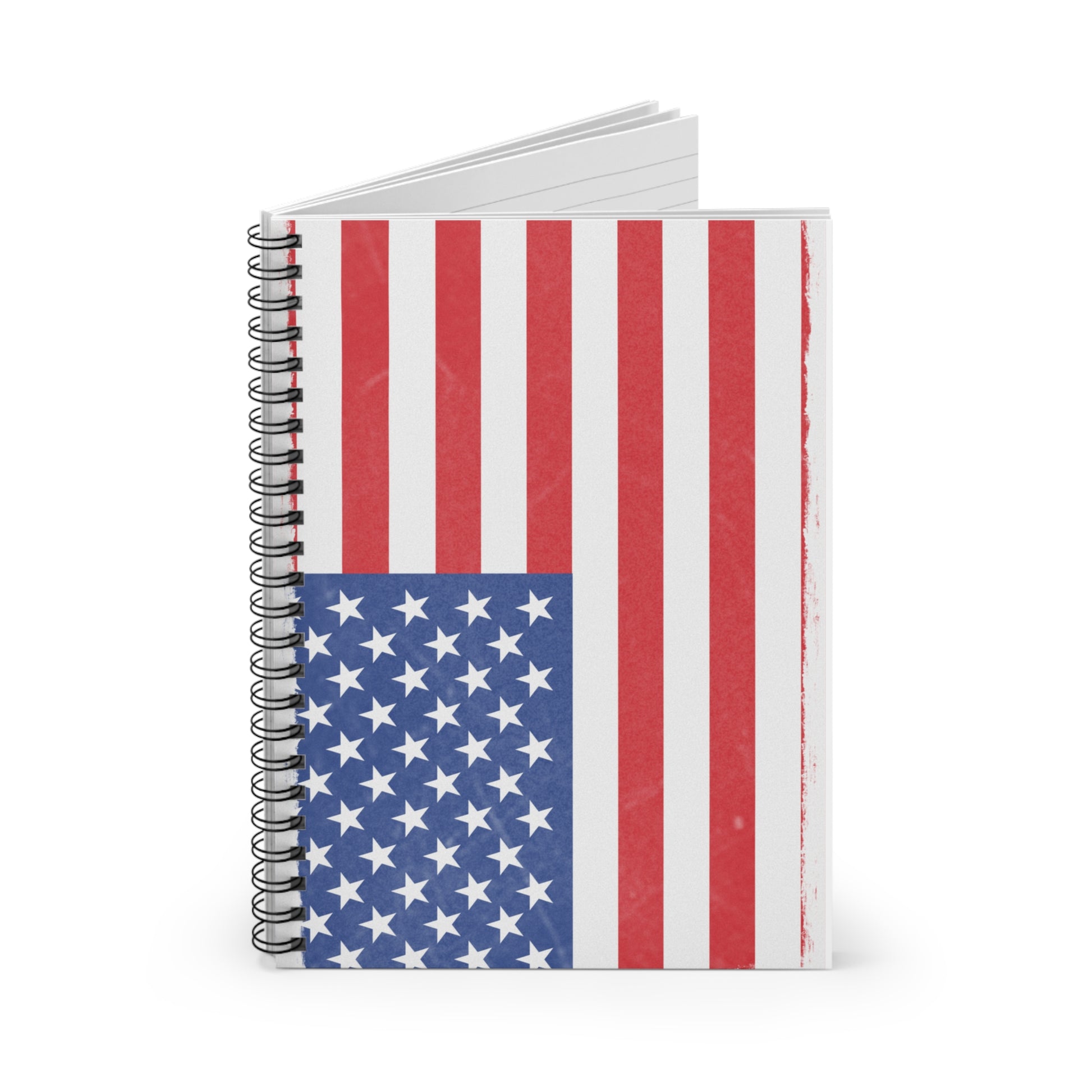 American Flag Spiral Notebook - Ruled Lines, Patriotic Journal, USA Theme, Gift for Veterans, College Supplies, Independence Day Notebook - TRV